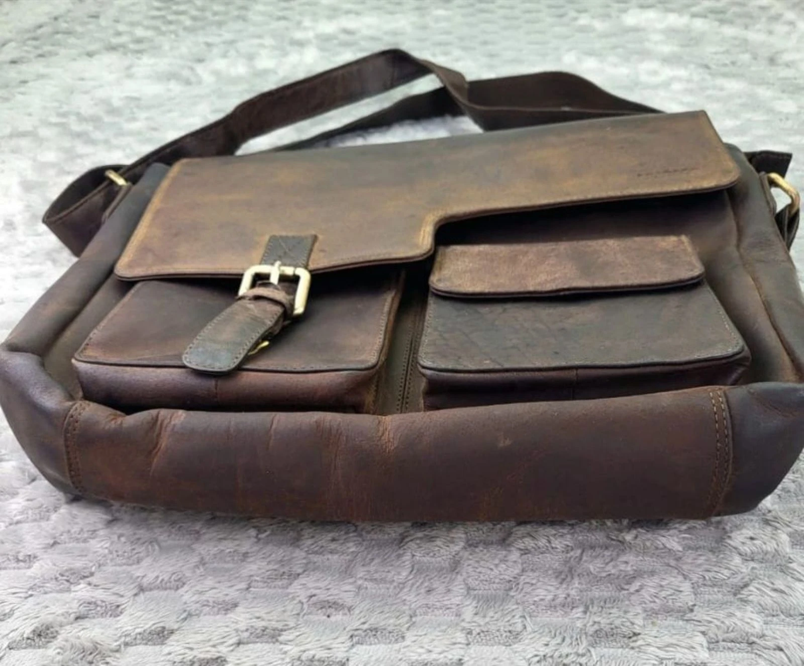 LEABAGS Leather Messenger Bag Vintage Retro Style 2000s – photo 5